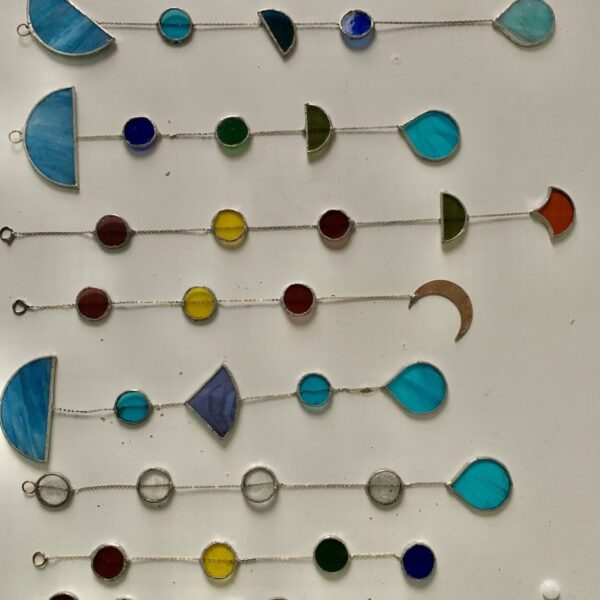 Stained glass mobiles multicolored