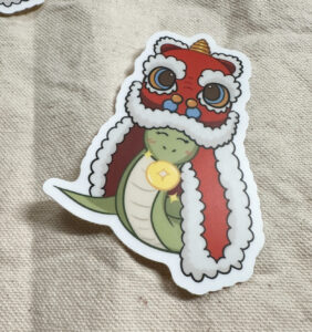 Year of the Snake Lion Dancing Sticker (Matte)