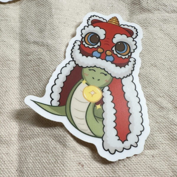 Year of the Snake Lion Dancing Sticker (Matte)