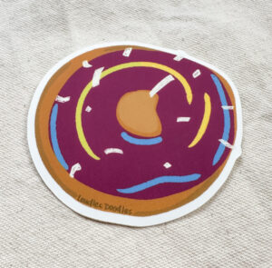 Pansexual Subtle Pride Donut Sticker (Matte)