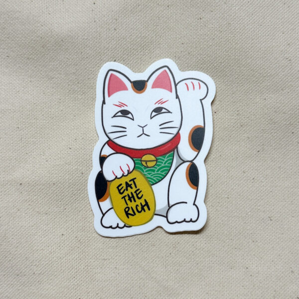 Eat the Rich Lucky Cat 招財貓 Sticker (Matte)