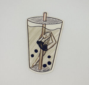 Boba Pearl Dancer Sticker (Matte Translucent)