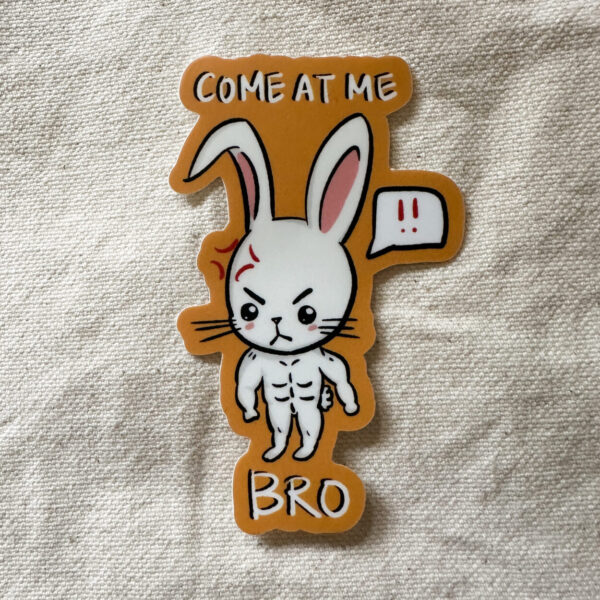Come At Me Bro!!! Bunny Sticker (Matte)