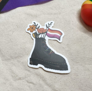 Lesbian Flag Combat Boot Bouquet Sticker (Matte)