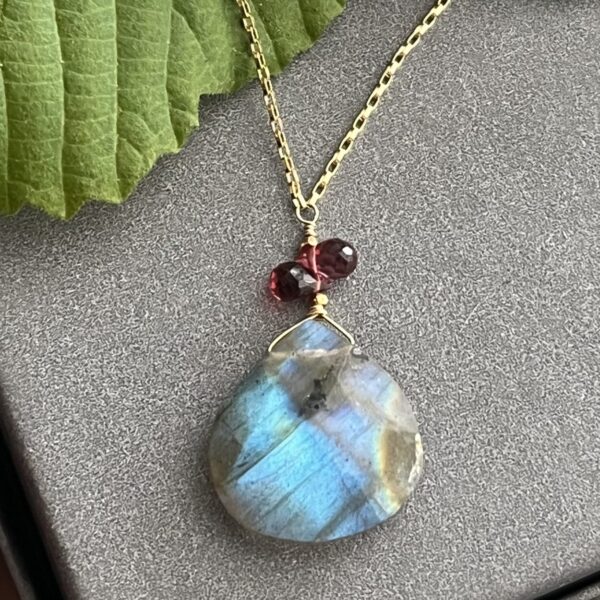 Labradorite and Garnet Pendant