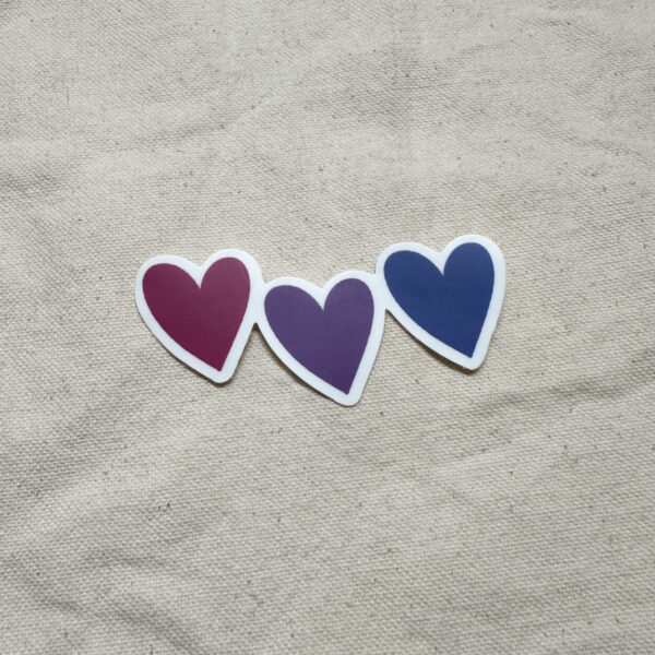 Bisexual Subtle Pride Hearts Sticker (Matte)