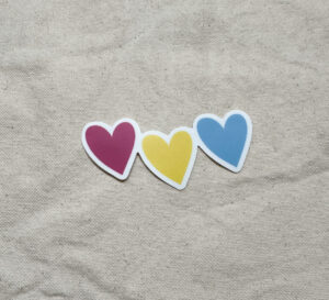Pansexual Subtle Pride Hearts Sticker (Matte)