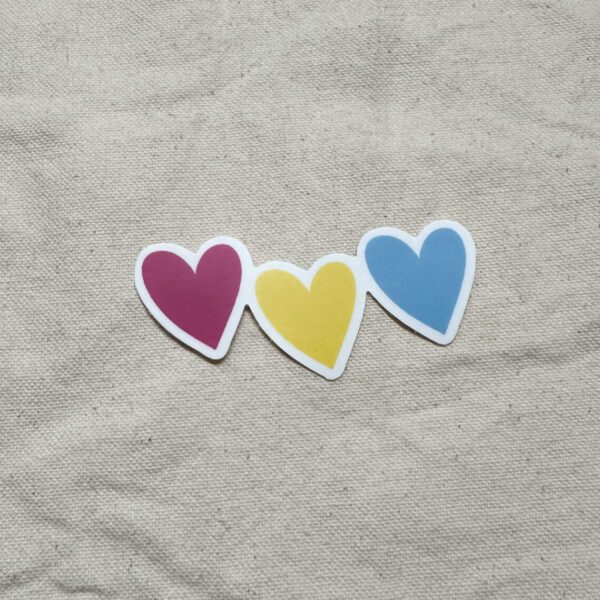 Pansexual Subtle Pride Hearts Sticker (Matte)