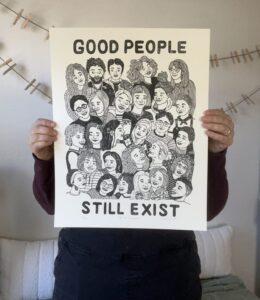 “look for the helpers” limited edition linocut print