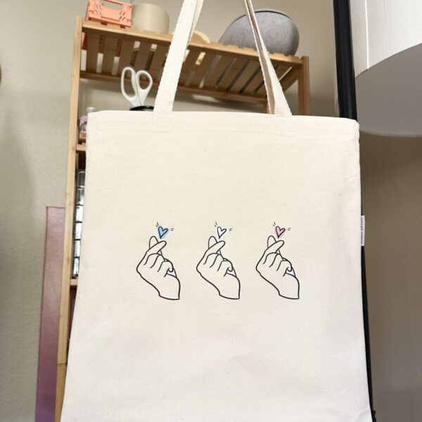 Subtle Transgender Hearts Tote Bag, 12oz Organic Cotton