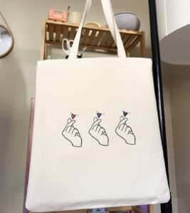 Subtle Bisexual Hearts Tote Bag, 12oz Organic Cotton