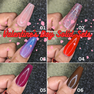 Valentine's Day Pink and Red Single Color Sets *Choose Your Color* - Hand-painted Reusable Press-On Nail Extensions 10 pcs