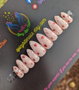 Chrome Hearts - Pink to White Color Changing Chrome Red and Pink Valentine's Day Hearts Press-On Nail Extensions 10pcs