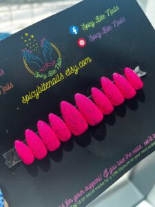 Pink Shock - Matte Speckled Neon Pink Press-On Nail Extensions 10pcs