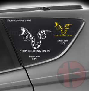 Stop Treading On Me Snake Vinyl Decal