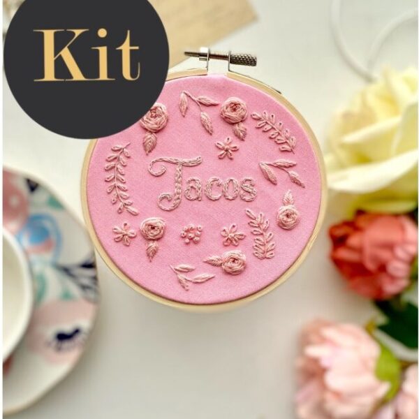 Tacos 4 inch Monochrome Embroidery // KIT Multiple color options