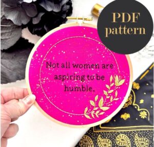 Aspiring to be humble // Embroidery PDF Pattern Download 6 inch