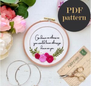 A golden rule // Embroidery PDF Pattern Download 6 inch