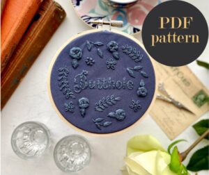 Butthole monochrome embroidery // PDF Pattern Download 4" Hoop