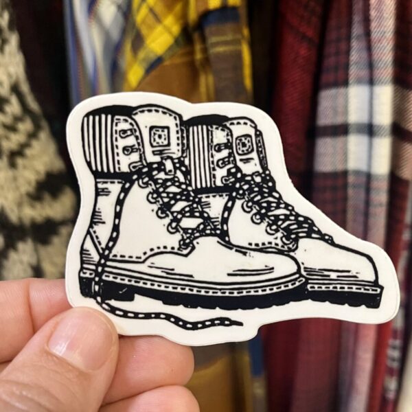 Hiking Boots Sticker – weatherproof adhesive, UV protective laminate