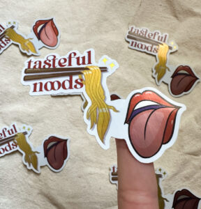 Tasteful Noods, Noodle Pull Sticker (Metallic)