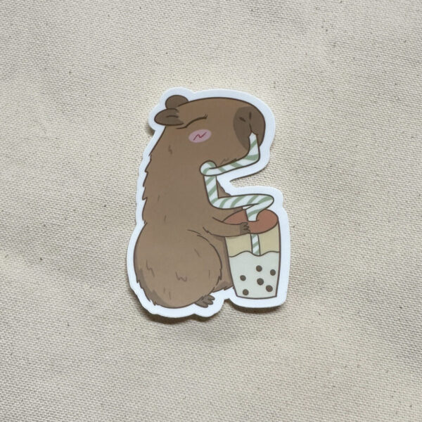 Capyboba – Capybara Boba Sticker (Matte)