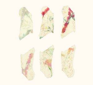 "Love Preserved In Time" Crystal Watercolor Screen Printed Monoprint Bookmarks