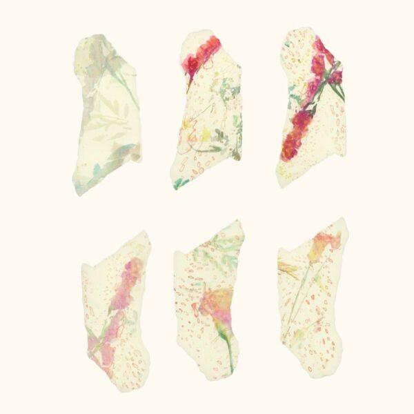 “Love Preserved In Time” Crystal Watercolor Screen Printed Monoprint Bookmarks