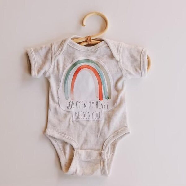 Watercolor Applique Organic Cotton Baby Onesie