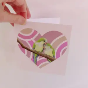 Cuddling Parakeets Stationery Cards - 3 pack