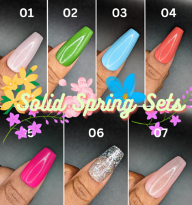 Spring Solid Color *Choose Your Color* - Hand-painted Reusable Press-On Nail Extensions 10 pcs