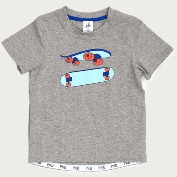 Light Heather Grey Skateboard Tag Tee