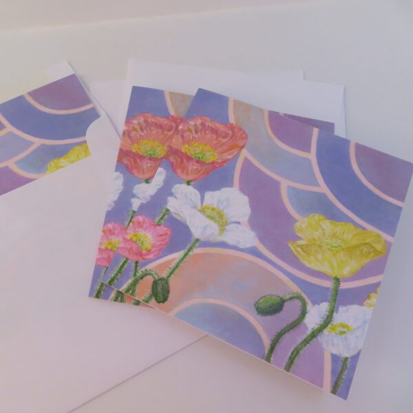 Poppies Stationery Cards – 3 pack