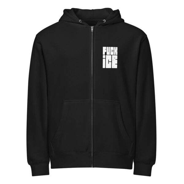 “Fuck ICE” removable tag Lane Seven full zip hoodie