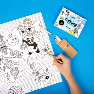 OMY Coloring Pocket Poster- World Atlas