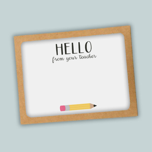 Teacher Pencil Note Cards | Boxed Stationery | Set of 12