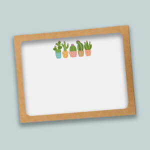 row of succulents note cards in a box