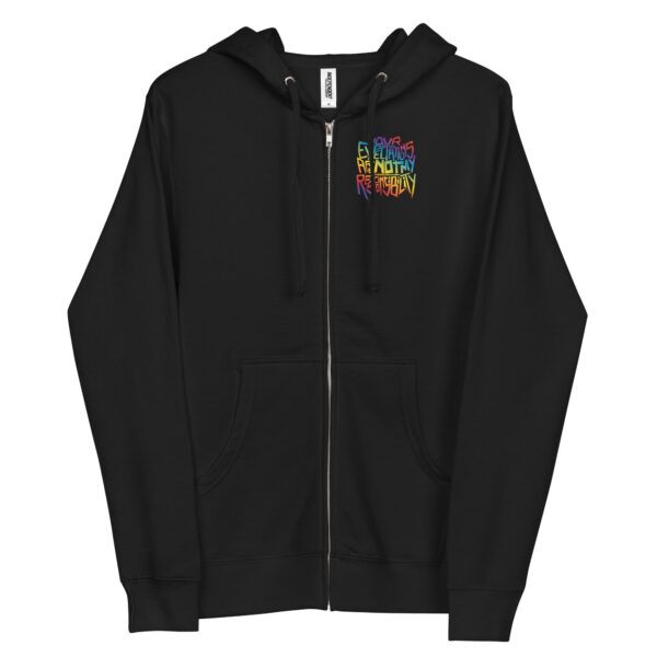 “Your Expectations are not my Responsibility” In rainbow Unisex fleece zip up hoodie