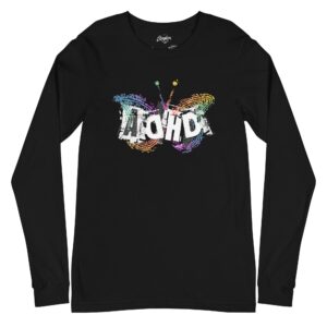 "ADHD Butterfly Symbol" tagless Bella + Canvas Unisex Long Sleeve Tee