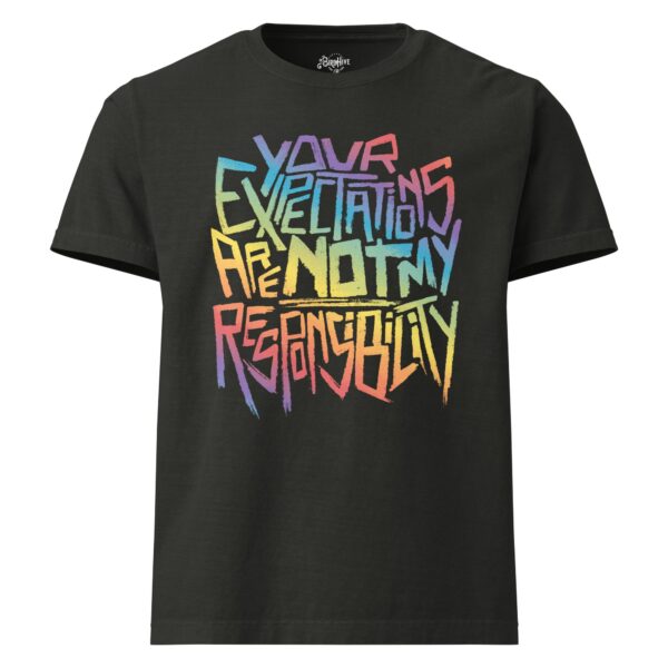 “Your Expectations are not my Responsibility” In rainbow Unisex oversized t-shirt