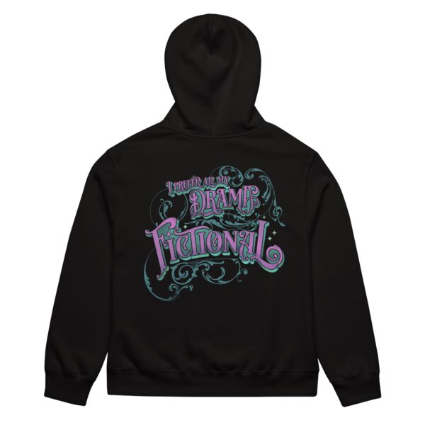 “I Prefer All my Drama Fictional” in purple Tagless Bella + Canvas Oversized heavyweight hoodie