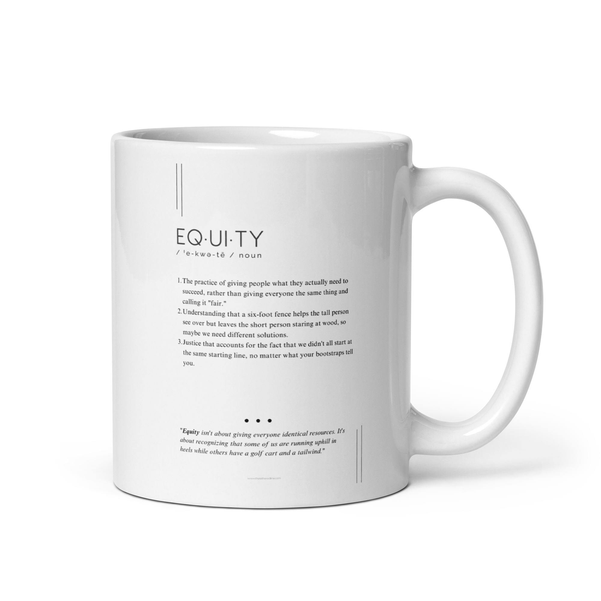 ceramic mug with equity themed editorial definition
