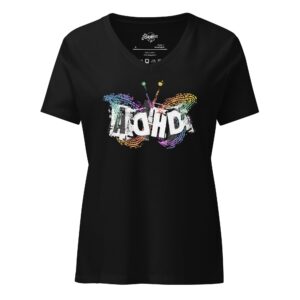 "ADHD Butterfly Symbol" tagless Bella + Canvas Fem relaxed v-neck t-shirt