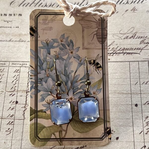 The Winter Blues Czech Glass Givre Dangle Earrings